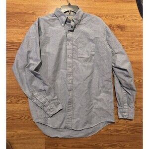 L.L. Bean Mens Light Blue Dress Shirt Size 17/37 100% Cotton Casual Office